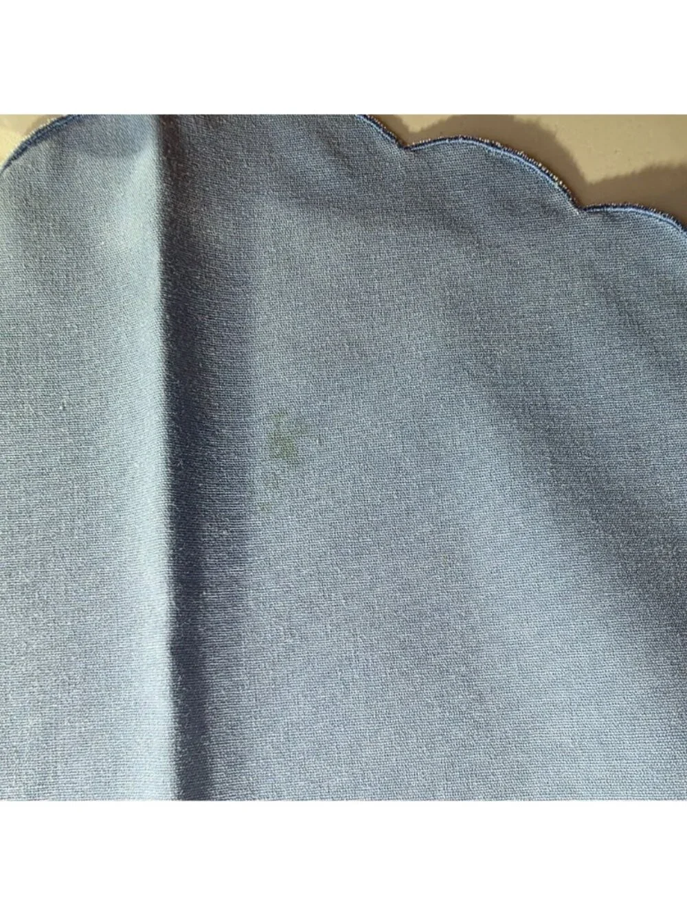 Set of four placemats and napkins Blue Scalloped Floral grannycore cottagecore